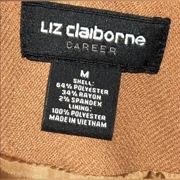 Liz Claiborne Textured Camel Career Open Front Lined Blazer Women's Size M - Picture 2 of 12